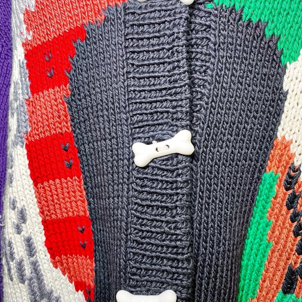 Berek Marta D Vintage 90’s Hand Knit Dogs Best In Show Cardigan Sweater - Picture 7 of 15
